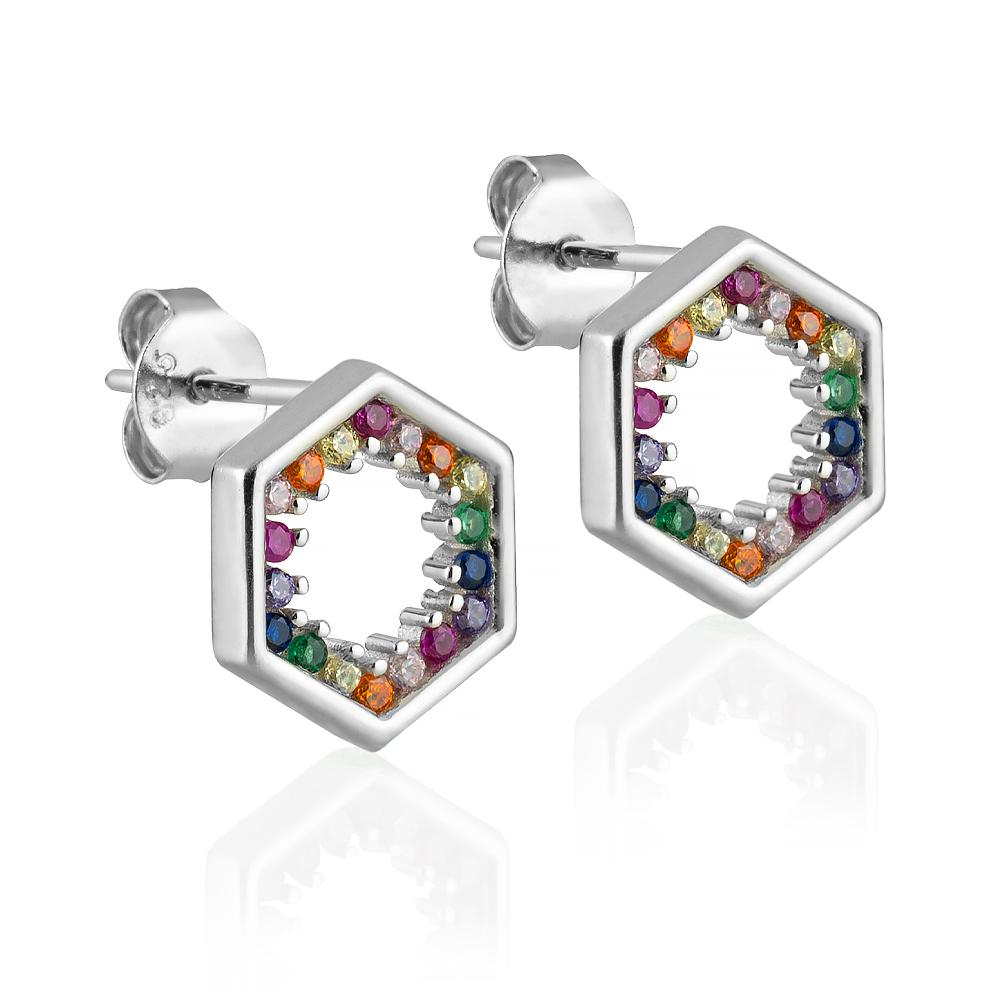 Minđuše tutti frutti hexagon 