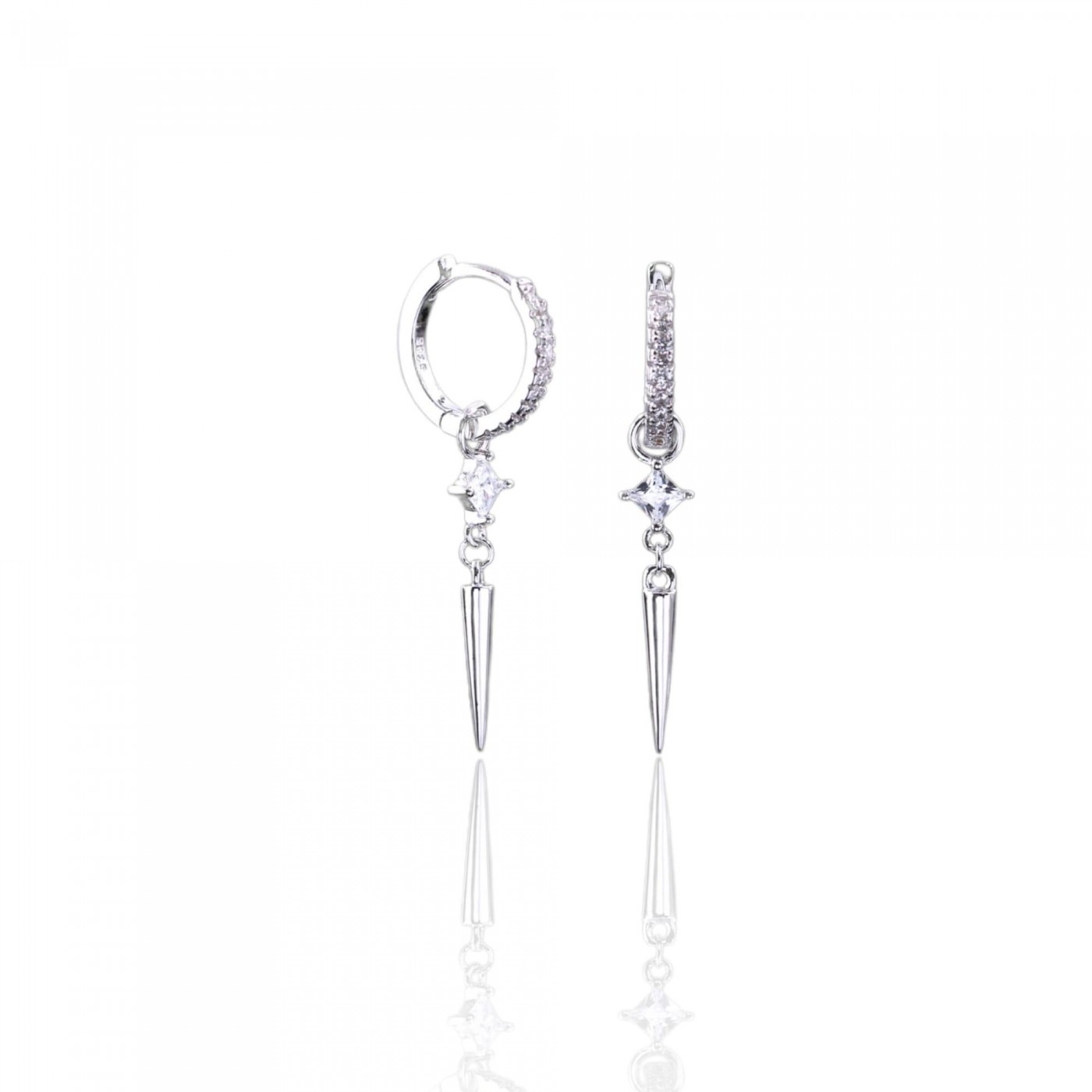 Minđuše sa belim kamenom