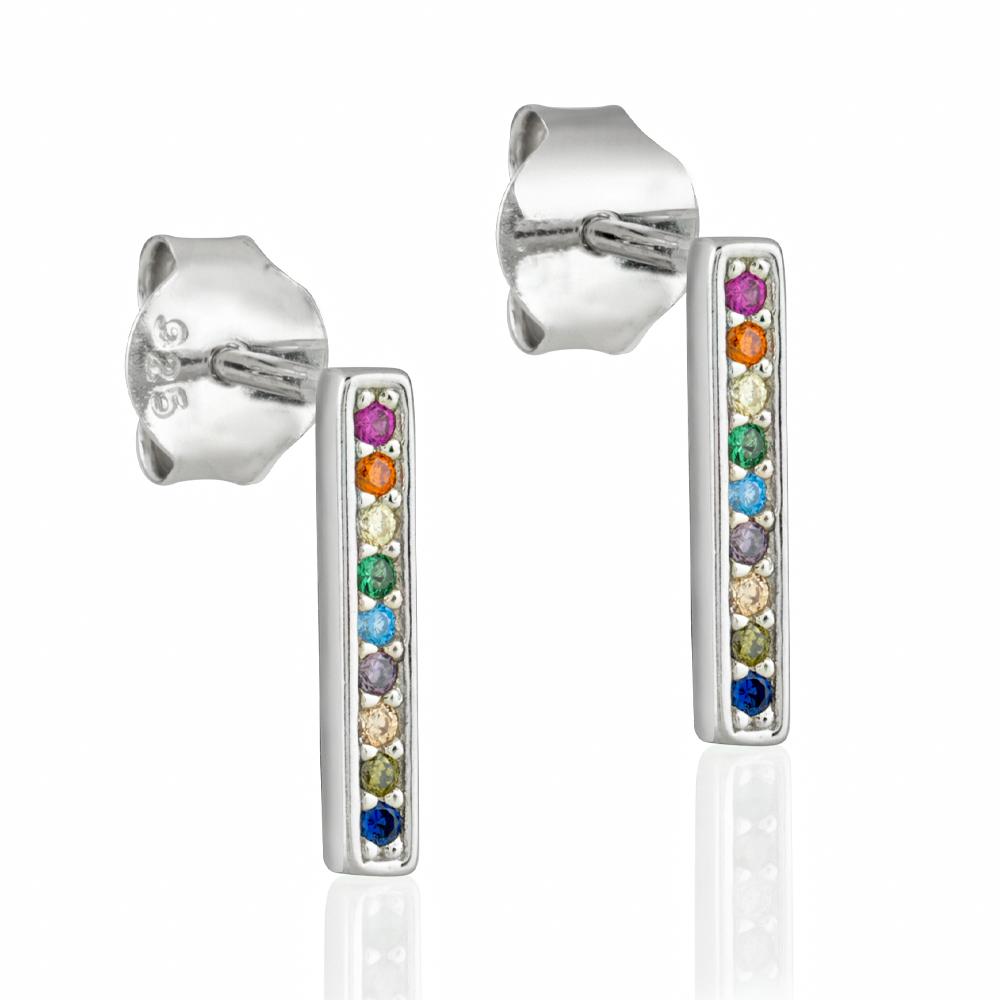 Minđuše sa kamenčićima  u boji