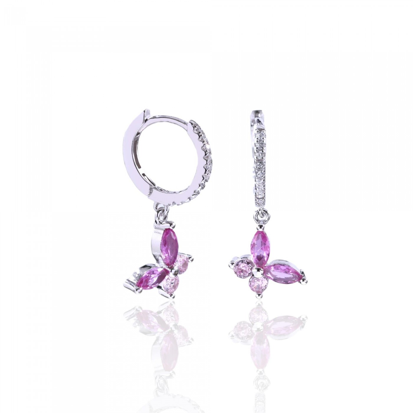 Minđuše sa roze leptirima