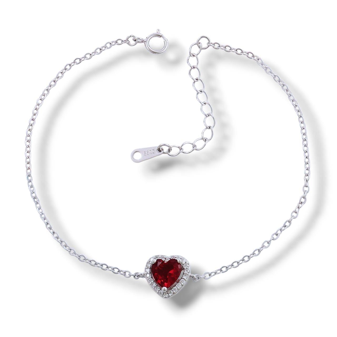 Narukvica srce rubin