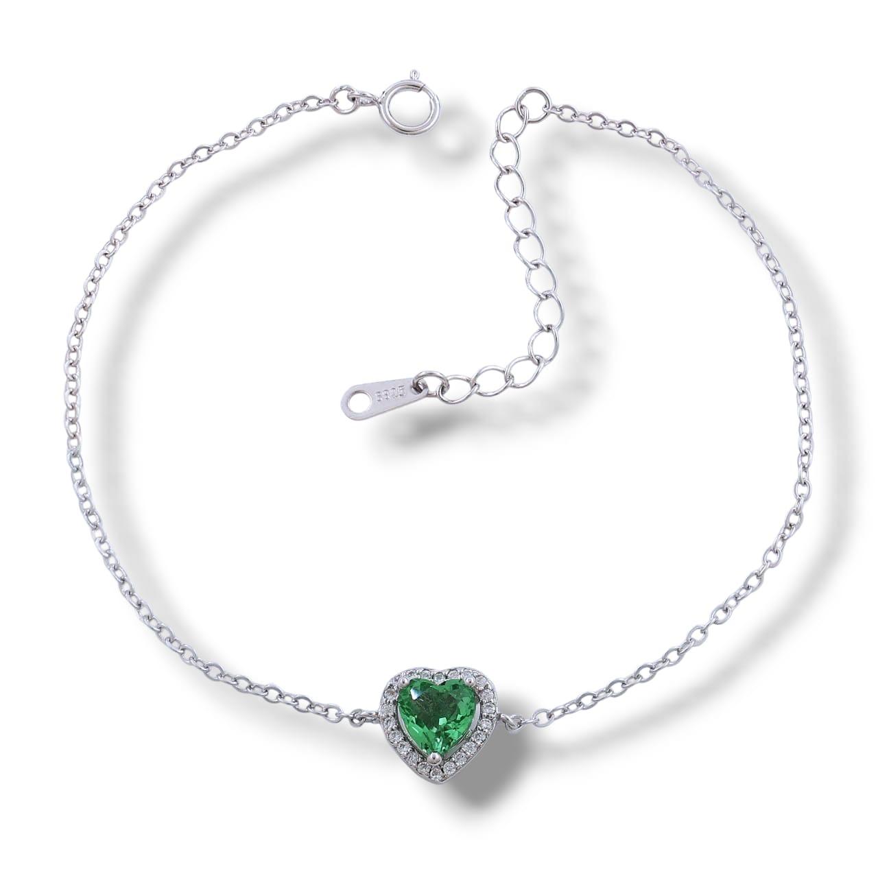 Narukvica srce smaragd