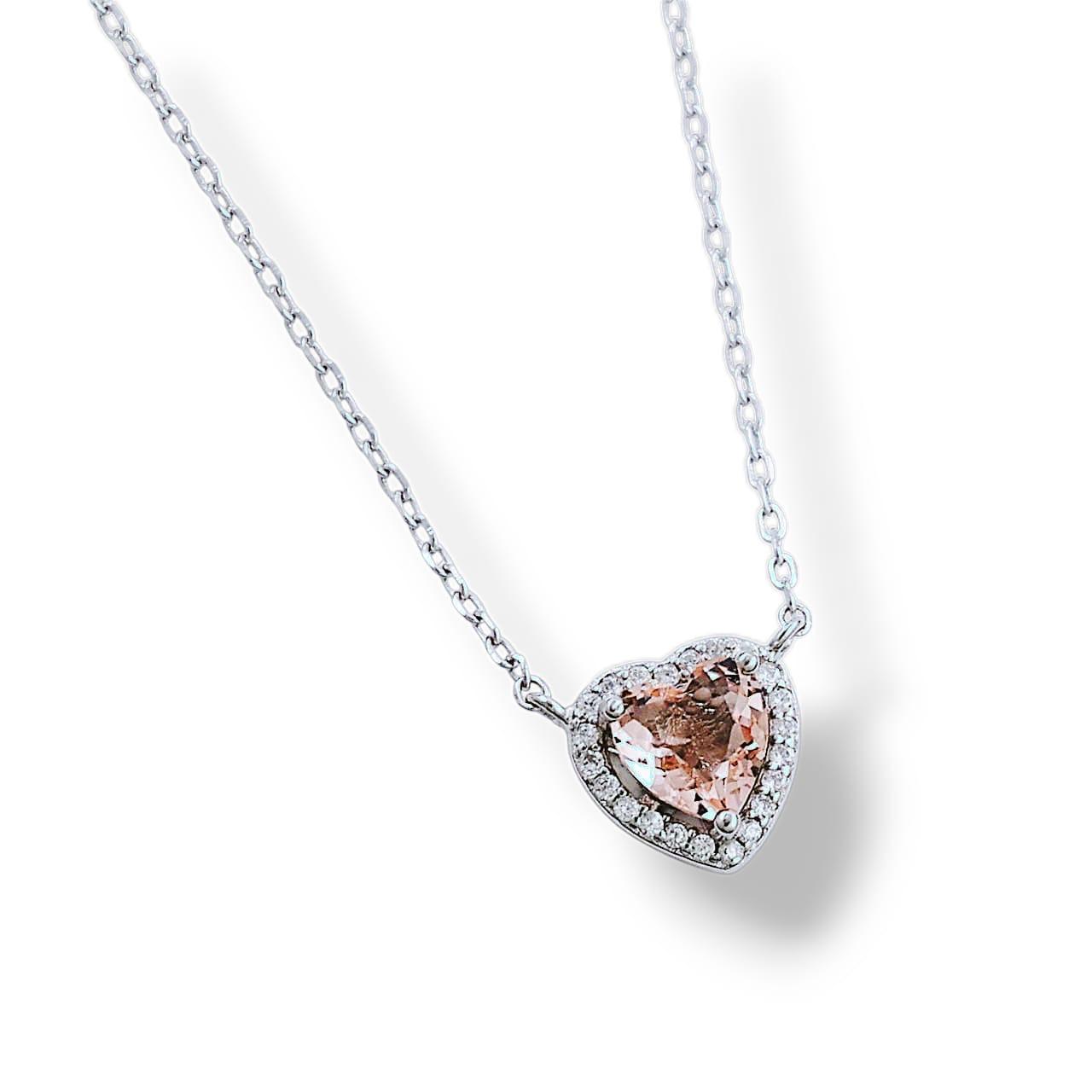 Ogrlica srce bebi roze