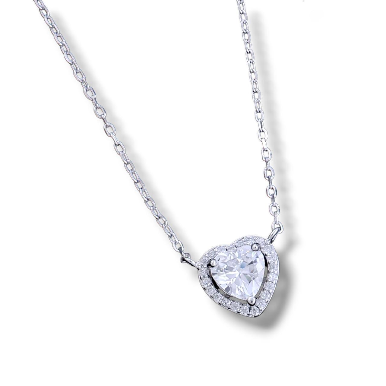 Ogrlica srce bela