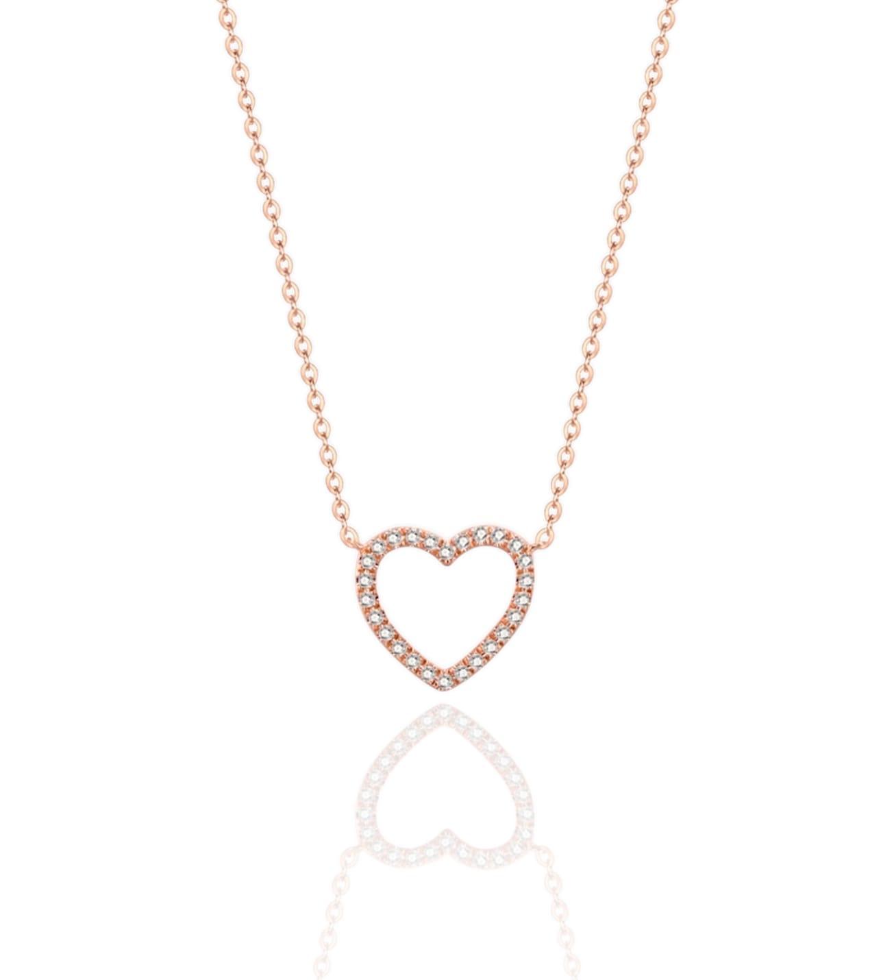 Ogrlica Srce kontura sa cirkonima